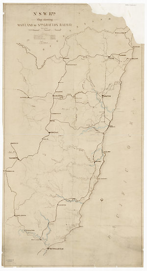 N.S.W. Rys. map shewing Maitland to Sth. Grafton railwa...
