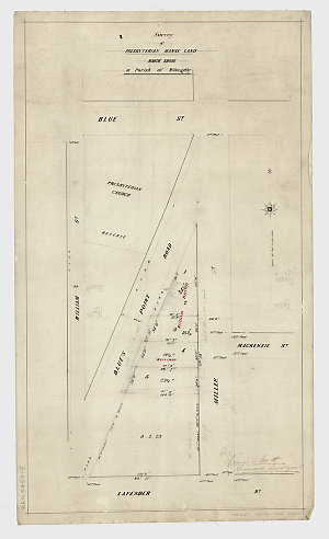 Survey of Presbyterian manse land, North Shore, in Pari...