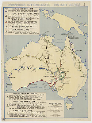 Australia, showing inland explorations, 1839 to 1874 [c...