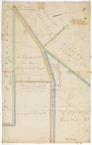 [Manuscript cadastral map showing allotments of land on...