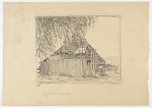 Study for "The Barn, Evening" - etching, Windsor. [A vi...