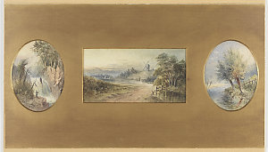 Three watercolour views of England and New Zealand, 189...