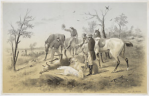 Kangaroo hunting. No. 3 The Death, ca. 1860? / Samuel T...