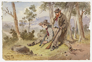 Road to Wagga Wagga, waiting for the mail 1852, 1852?/ ...