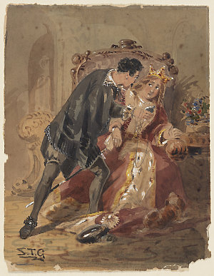 Passion Scene, Hamlet, 1800-1899 / Samuel Thomas Gill
