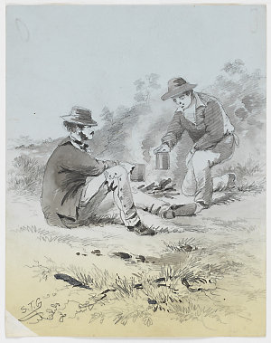Boiling the Billy, ca. 1800-1899 / Samuel Thomas Gill