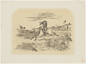 The bushranger pursued [a view of a chase on horseback]...