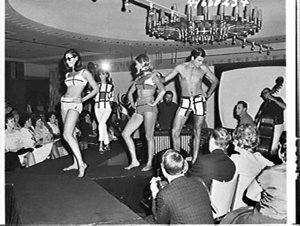 Fashion parade of Jantzen swimsuits for 1967, Menzies H...