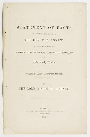 A statement of facts in answer to the letter of the Rev...