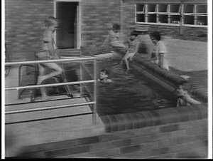 Children with polio at the Northcott School for Cripple...