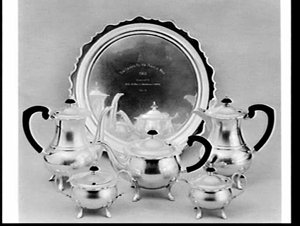 Craven Filter Miracle Mile silver tea service trophy