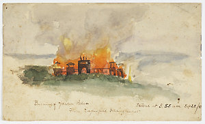 Burning of the Garden Palace from Eaglesfield, Darlingh...