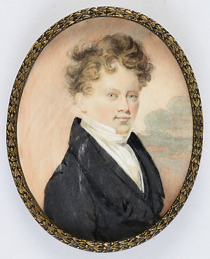 Miniature portrait of Edward Cox, ca 1825