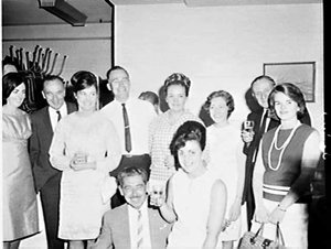 Staff Christmas party 1965, Shell House