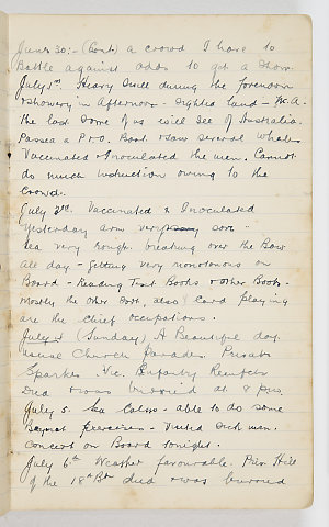 Item 01: Bertie McAdam Lowing, diary, 25 June 1915 to 2...