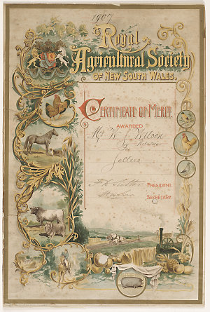Royal Agricultural Society certificates of merit, 1907-...