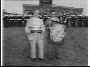 Trophy and shield for the district winning cattle at th...