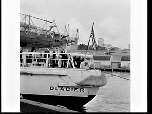 Icebreaker USS Glacier berths at the Finger Wharf, Wool...