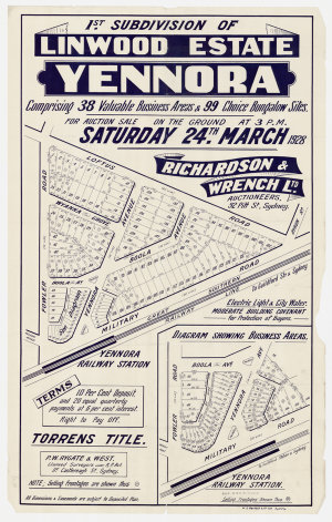 [Yennora subdivision plans] [cartographic material]