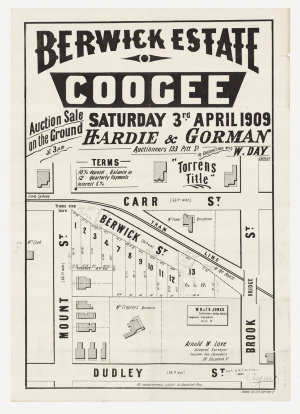 [Coogee subdivision plans] [cartographic material]