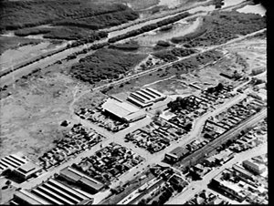 Aerial photographs of Abel Lemon (importers) warehouse,...