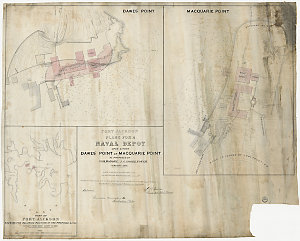 Plans for a naval depot upon either Dawes' Point or Mac...