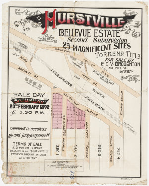 [Hurstville subdivision plans] [cartographic material]