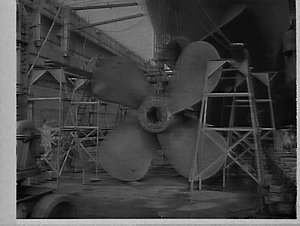 Working on the SS Himalaya in dry dock
