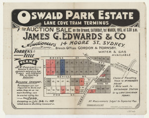 [Lane Cove subdivision plans] [cartographic material]