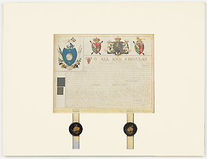 Grant of arms made to Mrs Cook and to Cook's descendant...