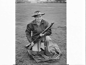 Roy Hutchins, rifle shooter of Yorkshire, at the Nation...