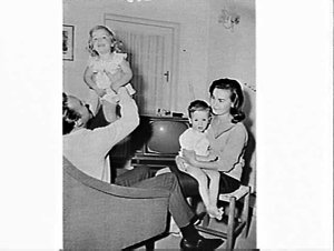 Johnny O'Keefe and family photographed at home at the t...