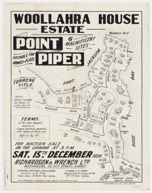 [Point Piper subdivision plans] [cartographic material]