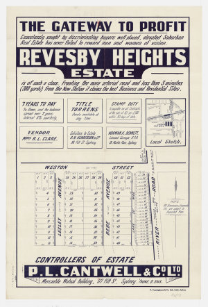 [Revesby subdivision plans] [cartographic material]