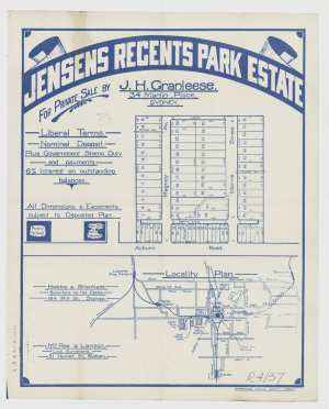 [Regents Park subdivision plans] [cartographic material...