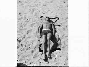 Model in Casben board shorts, Bondi Beach
