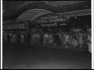 Exterior of Regent Theatre, 1958, advertising the film ...