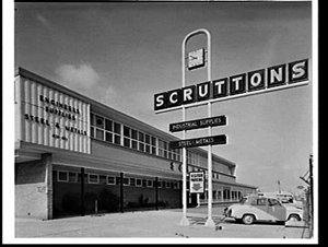 Exterior and signs, Scruttons, engineers supplies, stee...