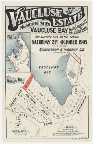 [Vaucluse subdivision plans] [cartographic material]