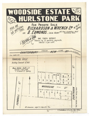 [Hurlstone Park subdivision plans] [cartographic materi...