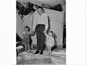 Johnny O'Keefe and family photographed at home at the t...