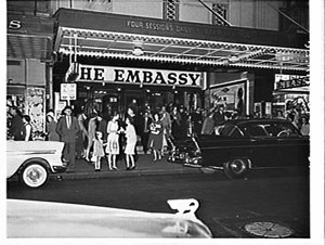 Exterior of Embassy Theatre 1962 with audience for the ...
