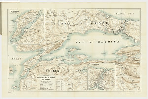 Map of the Dardanelles, Sea of Marmara and Bosporus.