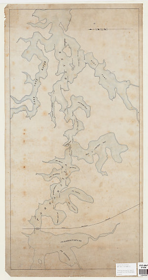 Tracing manuscript map of an area from the Parramatta R...