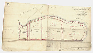 Plan of property belonging to A.W. Sutton divided into ...