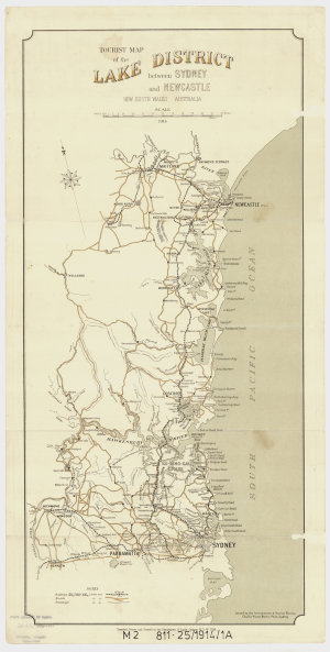 Tourist map of the lake district between Sydney and New...
