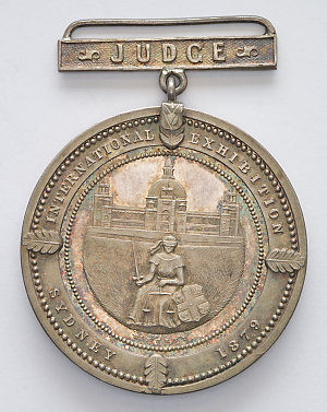 Judge's silver badge, Sydney International Exhibition, ...