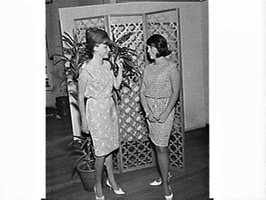 Summer dresses modelled, Buckinghams department store