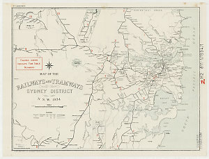 Map of the railways and tramways, Sydney district N.S.W...