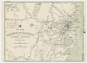 Map of the railways and tramways, Sydney district N.S.W...